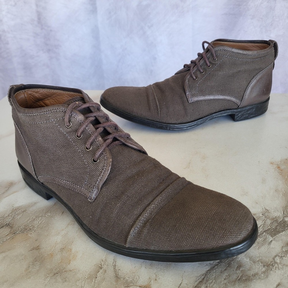 John Varvatos ITALY Chukka Men's Size 8.5 Gray CANVAS/LEATHER
